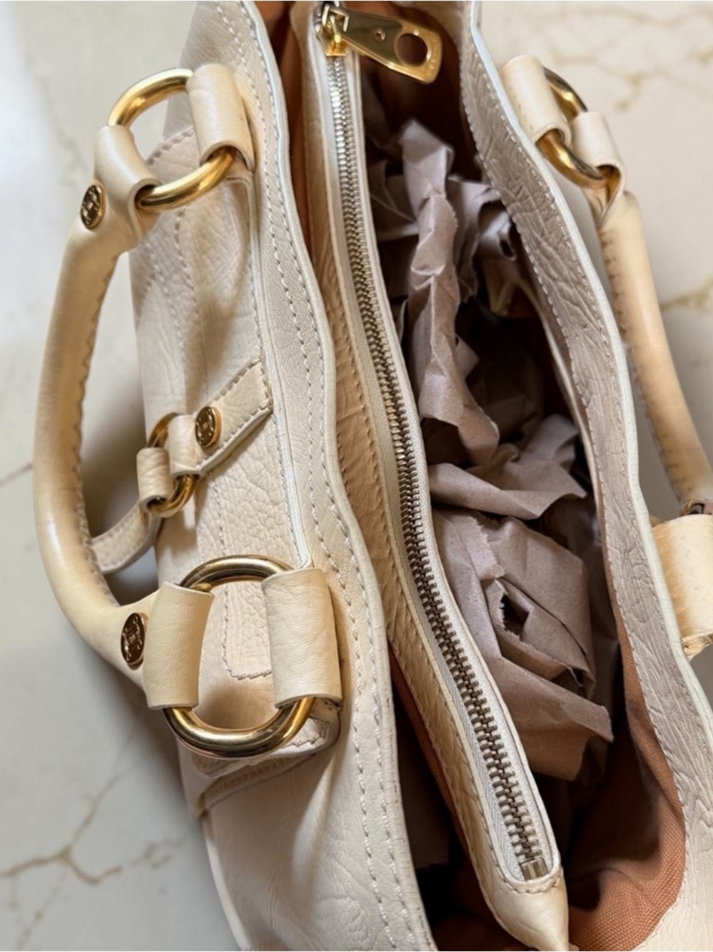 Authentic Celine Beige Leather Tote Bag Quiet Luxury Designer Tote with COA - Picture 8 of 15